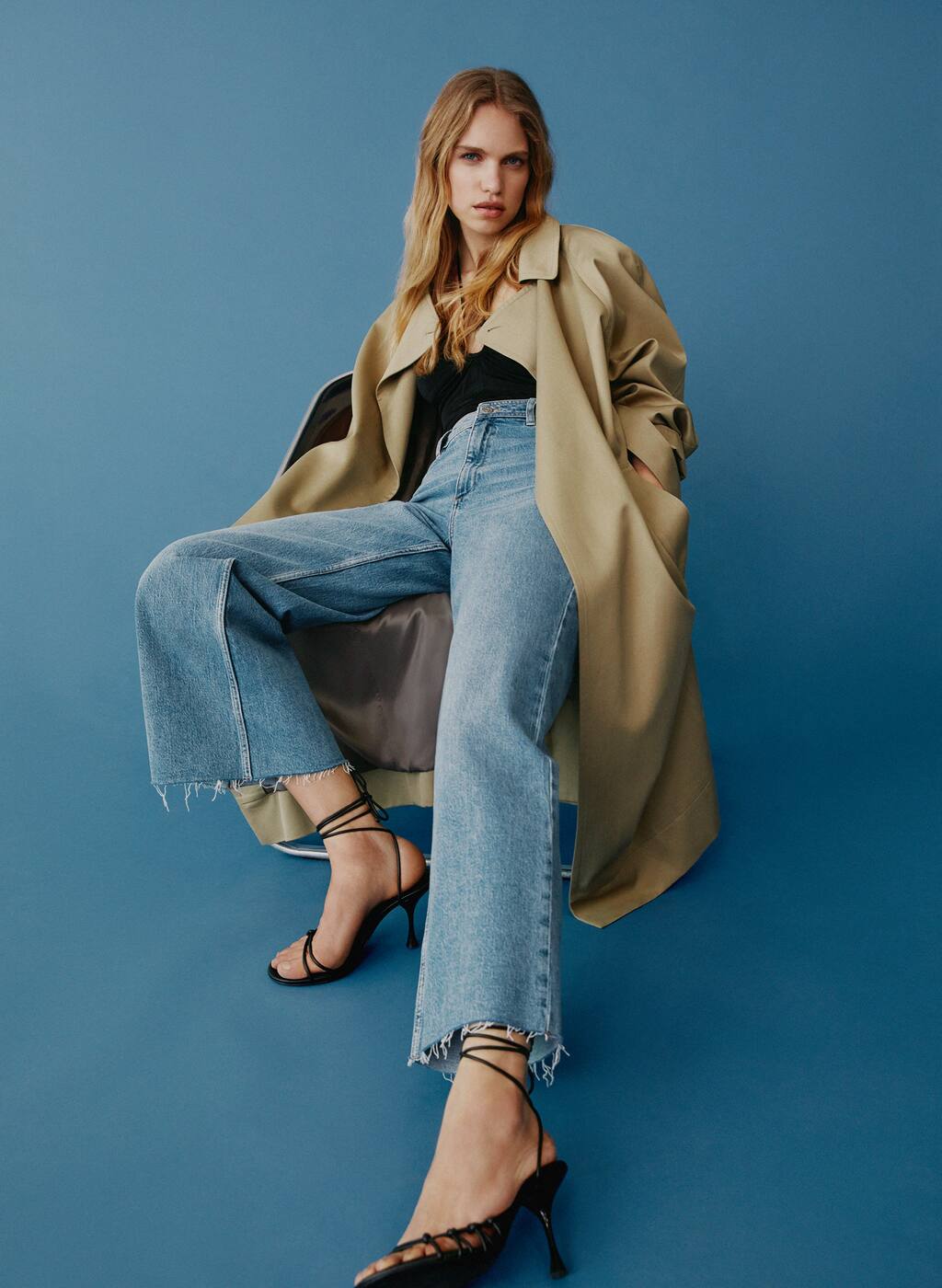 Waist straight slouchy jeans - Woman 